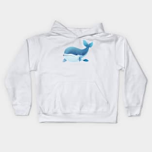 Cartoon/Kawaii Blue Whale Kids Hoodie